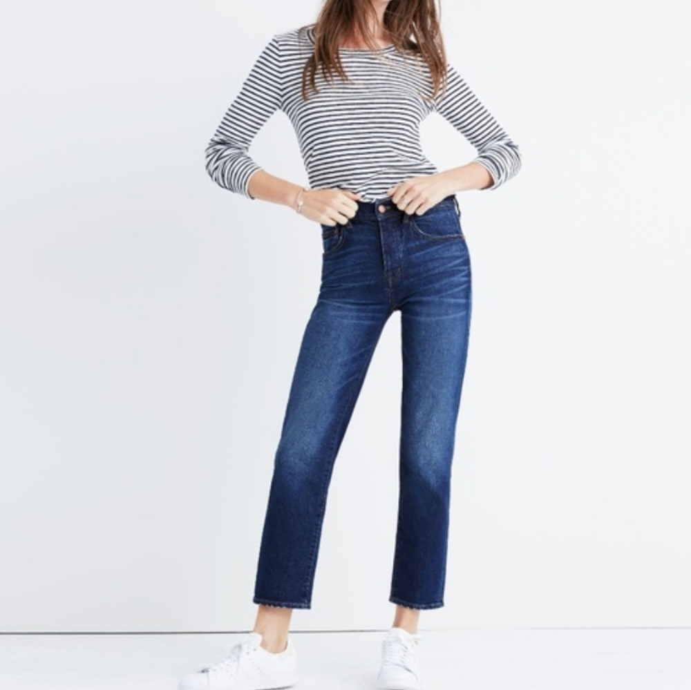 Madewell  Cruiser Straight Crop Jeans Blue Women's sz 28